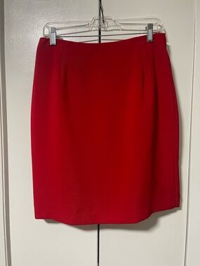 Vintage Y2K Allison Daley Vibrant Red Pencil Skirt